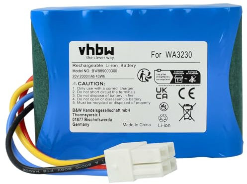 vhbw 1x Akku kompatibel mit Worx Landroid S700i 2018, S Basic, S700i Rasenmäher (2000mAh, 20V, Li-Ion)
