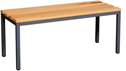 furni24 Sitzbank für Umkleideräume BxHxT: 100x42x40 cm, Umkleidesitzbank, Umkleidebank, Garderobenbank, Sportbank, Bank mit Echtholz für Fitnessstudio