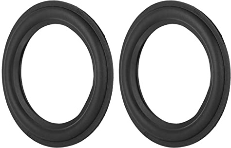 Bordes de goma para altavoces, borde de espuma de subwoofer de repuesto ideal negro, pieza de reparación con medición manual (5 pulgadas)