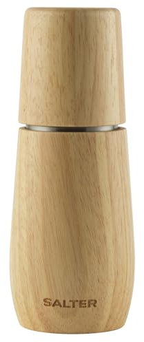Salter Edith Pepper Mill – Grinder per spezie in legno, legno certificato FSC®, mulino per stagionatura manuale, meccanismo di macinazione in acciaio al carbonio, ghiaia regolabile dalla finitura