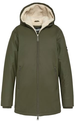 PARKA CAPPUCCIO DOPPIA SHERPA KID SCHOTT JACKSONB KAKI, verde, 14 anni