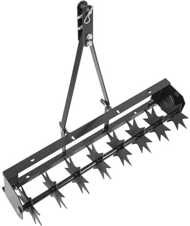 AOOUNGM Aireador de césped manual, rodillos con 8 púas en forma de estrella, aireador para césped de 81 x 24,8 cm, aireador de césped para patios con tallo, césped