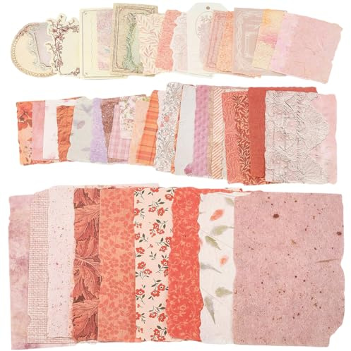 SOFPLATE 50 Stile 100 Fogli Carta per Collage di Scrapbooking Confezioni di Carta per Collage Rosa All'Ingrosso Fiori Primaverili Fogli di Carta Estetica Europea per Diario di Ritagli Effimeri Album F