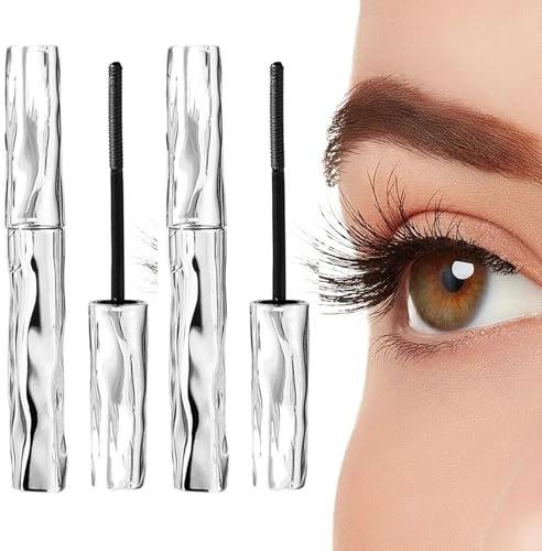 2 Pack Mascara, Iron Eye Mascara, Wasserfester Und Wischfester Ironeye Mascaras Stab Aus Metall, 1.2g*2,Non-Clumping, Smudge Proof, Long Eyelashes Iron Eye Makeup