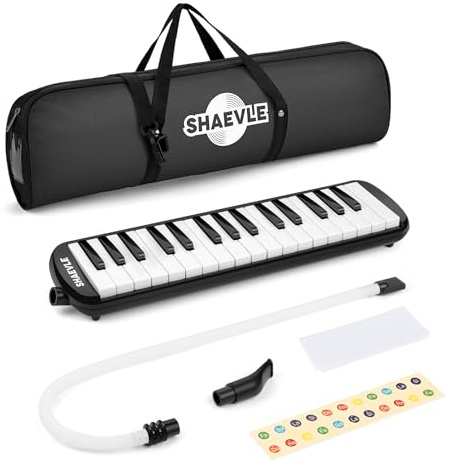 Shaevle Melodica 32 Keys Air Piano Keyboard with Carrying Bag Mouthpieces Tubes, Melodica Instrument Gift Kids Beginners