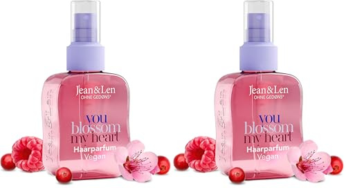Jean & Len profumo per capelli you blossom my heart, fragranza di fiori delicati e frutti rossi, formula nutriente, adatta a tutti i tipi di capelli, non appesantisce i capelli, 105 ml