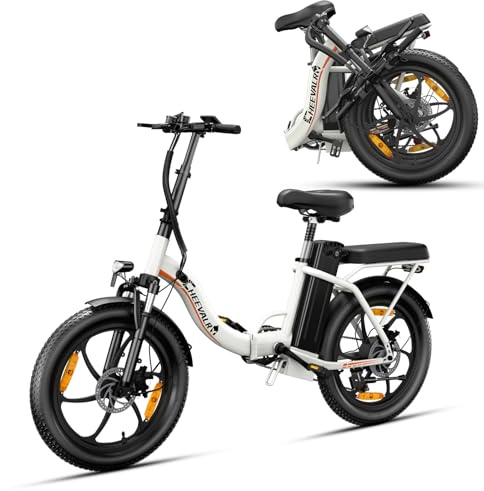 TIGUOWISH Folding Electric Bike for Adults, 250W 48V 16AH E-Bike with 7-Speed, 40-50km Range & 25km/h, 20 Commuter Bike with Front Suspension & Disc Brake, LED Display