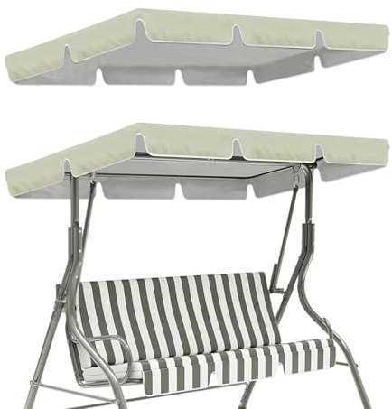 Gemsaya Toldo de repuesto para silla columpio, funda de asiento para columpio de jardín, impermeable, resistente al viento, anti-UV, resistente, a prueba de rasgaduras, cubierta superior de hamaca