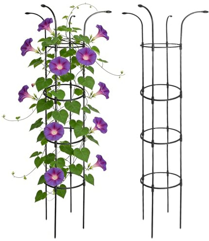 Enrejado de jardín para plantas trepadoras, soportes decorativos estables de vid, marco de torre de enrejado de paraguas | para clemátides, verduras, pitahoria, pepino, hortensias, jazmín, pothos