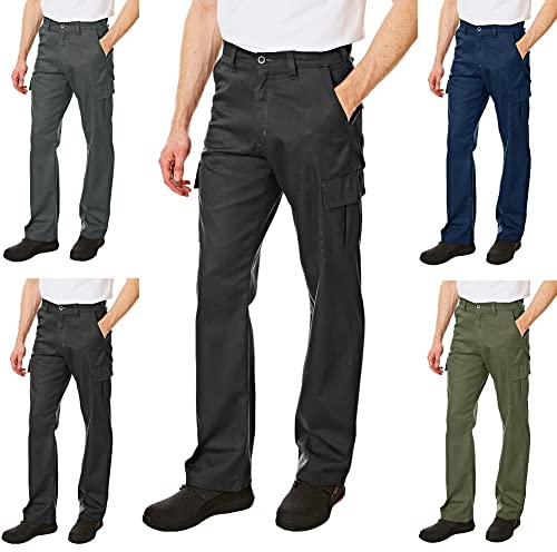 Lee Cooper LCPNT205 Herren-Pflegeleichte Berufssicherheitshose im klassischen Cargo-Stil mit mehreren Taschen, Schwarz, 32W / 31L
