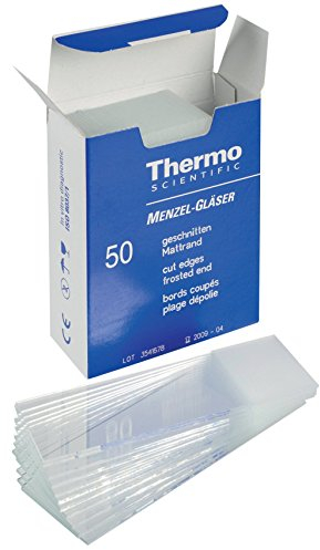 Menzel Kalk-Natron-Glas Objektträger mit Mattrand, Geschnitten, Extraweiß, 76 mm Länge, 26 mm Breite, 50 Stück