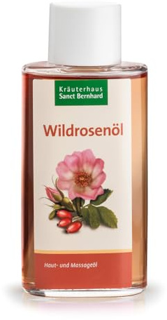 Sanct Bernhard Wildrosen Haut- und Massageöl mit Wildrosenöl, Makadamia-Nussöl, Johanniskrautöl 100 ml