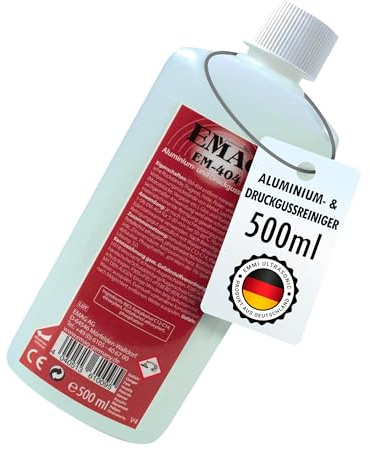 Emag EM-404 Detergente a ultrasuoni concentrato I 500 ml liquido detergente I mezzi speciali per alluminio pressofuso, occhiali e gioielli, detergente delicato per metalli per officina, casa e