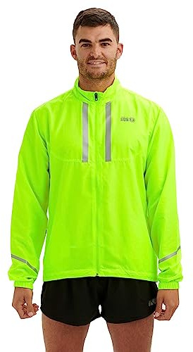 Time To Run Giacca da Corsa da Uomo Con Tasche - Leggera Antivento Traspirante - Ideale Per L'esercizio E Il Jogging S Lime