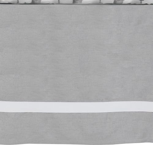 Lambs & Ivy Signature Gray Linen with White Trim 4-Sided Crib Skirt