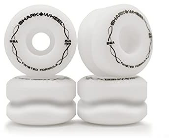 Hajhjul vita 54 mm vridna skateboardhjul, hjul för skateboard, skridskoåkning hjul (54 mm, vit)