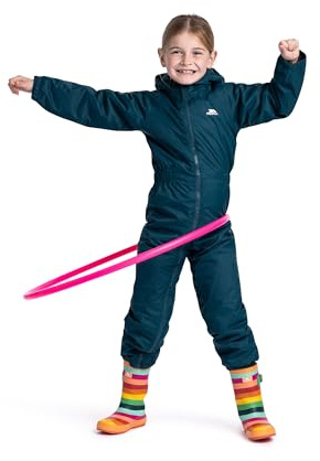 Trespass Dripdrop Kinder Regen-Overall (128) (Petrol)