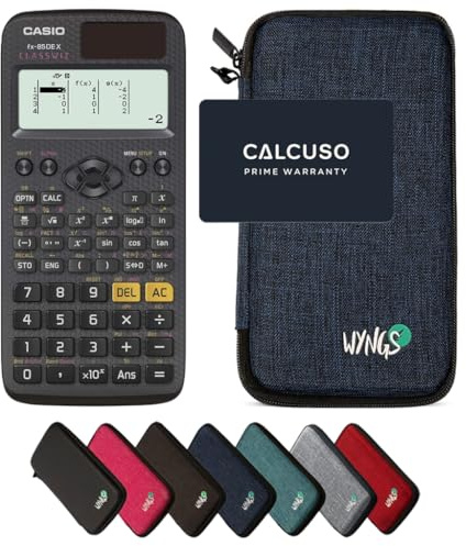 Casio fx-85DE X ClassWiz inkl. WYNGS Schutztasche Blau - Wissenschaftlicher Taschenrechner - Basic Set