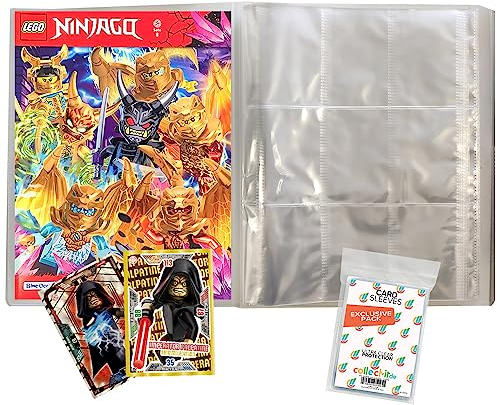 Bundle mit Blue Ocean Lego Ninjago Serie 8 Trading Cards - 1 Leere Sammelmappe + Exklusive Collect-it Hüllen