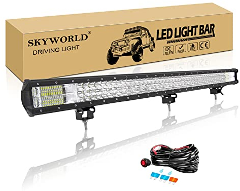 SKYWORLD Led Arbeitsscheinwerfer Bar mit 12V kabelbaum, 39 Zoll 100CM 540W Led bar Offroad Lichtbalken LED Arbeit Licht Bar Wasserdicht für 4x4 Auto SUV UTV ATV LKW Traktor