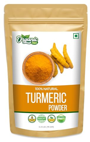 Organic Zing Turmeric Powder (115 g / 4.05 oz) - Food Grade Ground Haldi for Cooking Golden Milk & Daily Recipes