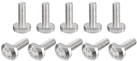 QUARKZMAN T-Ranura Perno, 20 uds M5x16 mm T Ranura Inserción Perno Deslizantes Pernos 304 Inoxidable Acero Acero T Forma Tornillos para T Carril