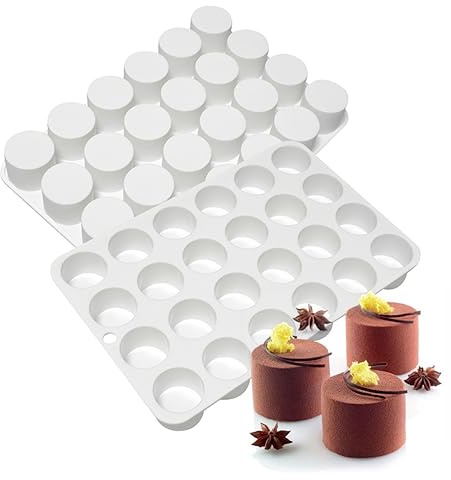 24 hålcylinder silikon tårtform för kakor att göra 3D handgjorda kök återanvändbara bakverktyg dekorera mousse (B_ cylinder)