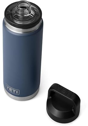 YETI Rambler Bottle Chug, Vacuum Insulated Stainless Steel Bottle with Chug Cap, Navy, 26 oz (760 ml)
