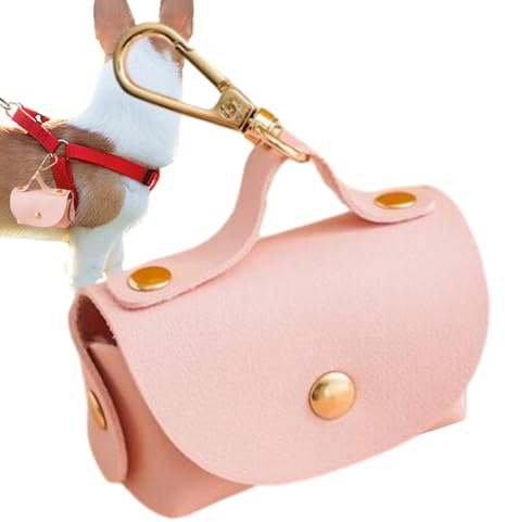 Distributeur de sacs à crottes pour chien - Support de sac à crottes facile à nettoyer avec fermeture éclair et pochette à friandises | Pochette distributrice de sacs à déjections canines durable pour