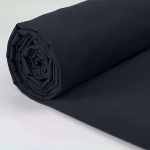 A-Express 100 % bomullstyg - 60 tum 150 cm brett - vanligt bomullstyg per meter - perfekt för quiltning, sömnad, klädtillverkning, gardinfoder, tygkassar, sängkläder, örngott - marinblå 2 meter