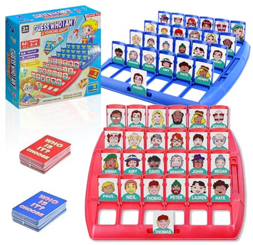 UptVin Qui est-ce ? Jeu de Société Classique, Jeu de Devinettes Amusant pour Enfants et Famille, Guess Who Original, Jeu de Questions et Réponses, Jeu Familial Interactif