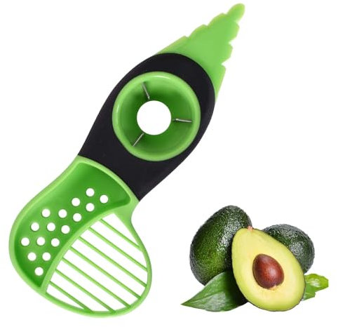 Disnace Utensilio 3 en 1 para Aguacate Rebanador de Aguacate, Separador de Pulpa de Aguacate Cortador de Aguacates de Plástico, Herramienta para Aguacate Utensilios de Cocina Duradera y Segura