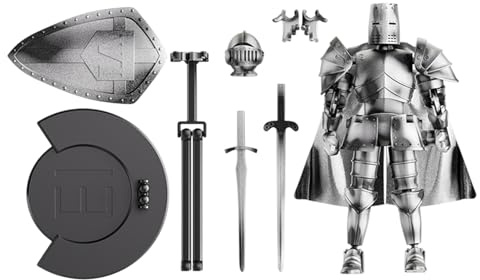 Action Figure Model - Set di action figure da 14 x 13,2 cm, modello multi-snodato a corpo intero del cavaliere medievale, statuetta mobile con testa rotante a 360 gradi per tavolo da pranzo