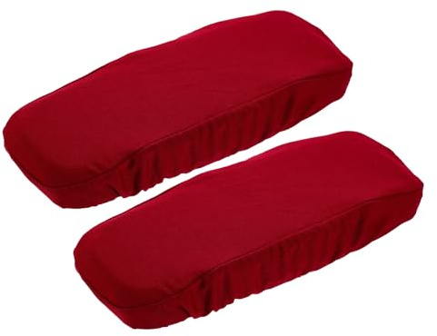 QUARKZMAN Fundas para Reposabrazos De Silla 22 X 7cm Poliéster Fundas Extraíbles Protector para Reposamanos De Silla De Oficina Escritorio (Rojo Vino)