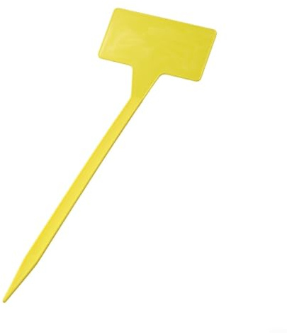 Set di 10 etichette per piante da giardino con design rivolto verso l'alto di 30 gradi, per la marcatura del vassoio della vivaio, con etichette in plastica opaca (giallo)