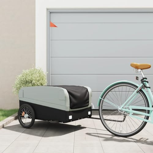 Generico Rimorchio da Bici Nero e Grigio 45 kg in Ferro,Articoli Sportivi,Ricreazione all'aperto,Ciclismo,Accessori per Biciclette,Rimorchi per bicicletta-94049