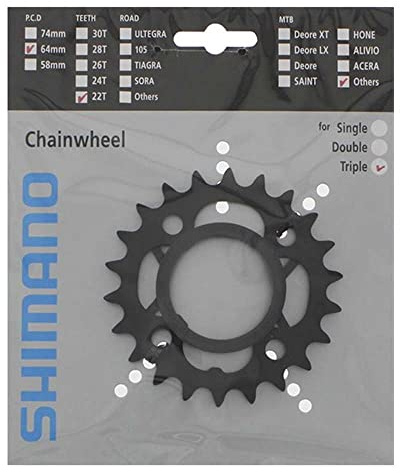 SHIMANO Chainring 22T bicycle chain component Black Size 55
