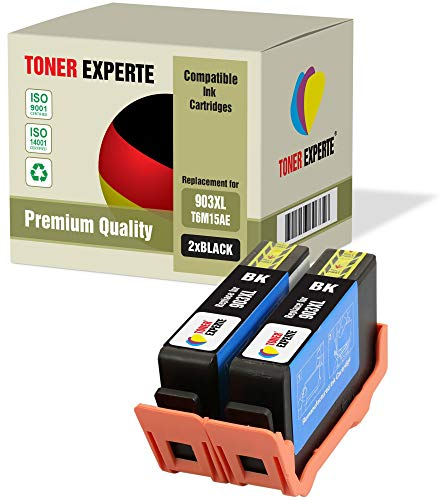 TONER EXPERTE 2 XL Druckerpatronen kompatibel für 903 903XL T6M15AE Officejet Pro 6950 6960 6970 6975 (2 Schwarz)