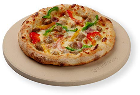 ROCKSHEAT 26 x 1.2 cm 10.25 Round Pizza Stone, Cordierite Pizza Stone for Oven Grill BBQ, Food Grade Baking Stone for Pizza and Bread, Outdoor Pizza Accessories for Grilling