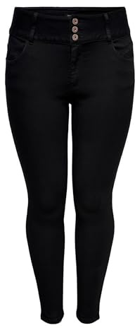 ONLY Carmakoma dam Jeans Caranna Hw Sk Ank Jeans Svart