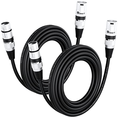 GEARit DMX to DMX Stage Lighting Cable (25 Feet, 2-Pack) DMX Male to Female (XLR Compatible) 3-Pin Balanced Shielded for DJ LED Moving Head Par Light, Mic Mixer, Recording Studio, Podcast - 25ft