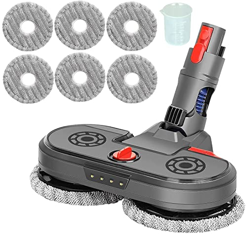 Testa di mocio elettrica a spruzzo umido e asciutto per Dyson Digital Slim (V10 Slim) Fluffy V12 Aspirapolvere, serbatoio d'acqua, luci a LED, 6 salviette