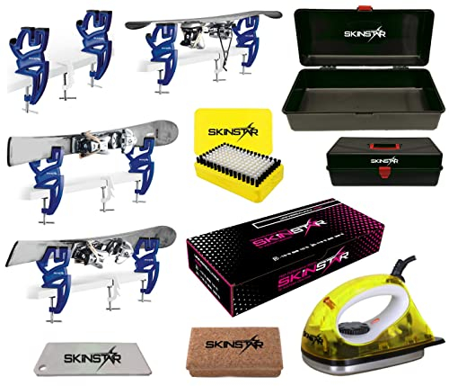 SkinStar Skipflege Skiwachs-Set Professional Skispanner Wachseisen Wachs inkl. Wachskoffer 7-teilig