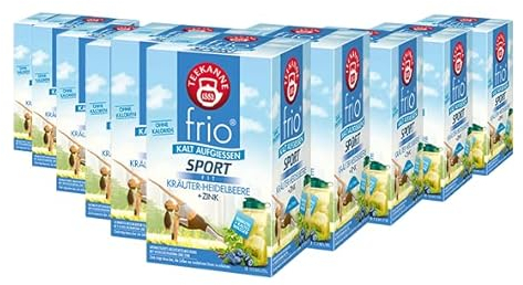 Teekanne frio Sport Fit Kr?uter-Heidelbeere + Zink, 18 Teebeutel | Kaltaufguss | Sommertee | 10er Pack