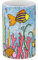 WENKO Zahnputzbecher Rollin'Art Ocean Life, Zahnbürstenhalter aus hochwertiger Keramik Bedruckt mit Buntem Meeresleben-Motiv, Becher zur Aufbewahrung von Zahnpflege-Utensilien, Ø 6,5 x 11 cm