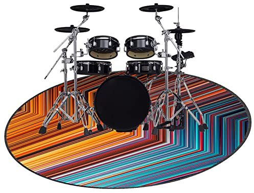 QQDD Tappeto per Batteria Tappetino per Batteria Tappetino Insonorizzato Tappeto Drum Carpet per Batterie Acustica elettroniche Rullante Snare Drum Grancassa Tappeto Rotondo Antiscivolo (160CM)