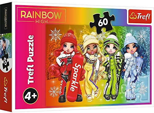 Trefl - Rainbow High, Joyful Dolls - Puzzles 60 Teile - Bunte Puzzles mit Märchenfiguren von Rainbow High, Kreative Unterhaltung, Spaß für Kinder ab 4 Jahren