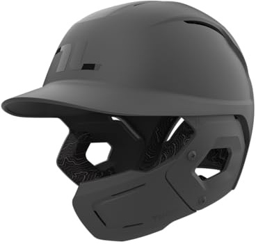 TUCCI Potenza Batting Helmet with Jaw Flap, L/XL, Matte Gray, Right-Handed Hitter