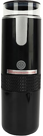 Fockety Cafetera Portátil, Minimáquina de café Cafetera Eléctrica 2 en 1 Compatible con Cápsulas y café Molido, Cafetera de Viaje Recargable para Acampar, Conducir, Hogar y Oficina