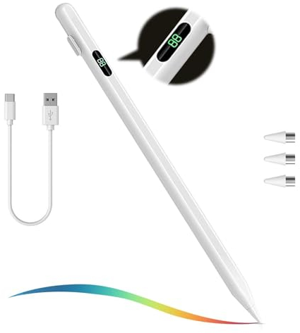 1 Stylus Pen für iPad,Stylus Pen Android,Stift Tablet,mit Leistungsanzeige,Geeignet für Huawei, iPad/Air/Mini/iPad Pro,Xiaomi,Samsung und andere Geräte mit kapazitivem Bildschirm